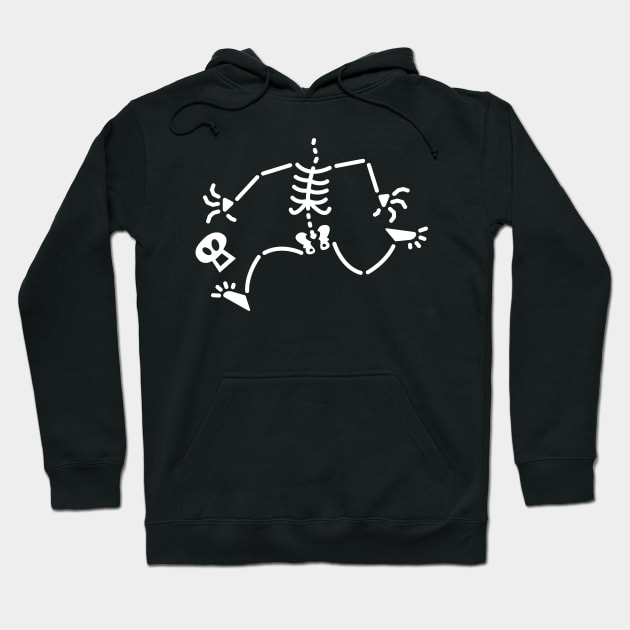 Beheaded skeleton in a hurry running after his own skull Hoodie by zooco